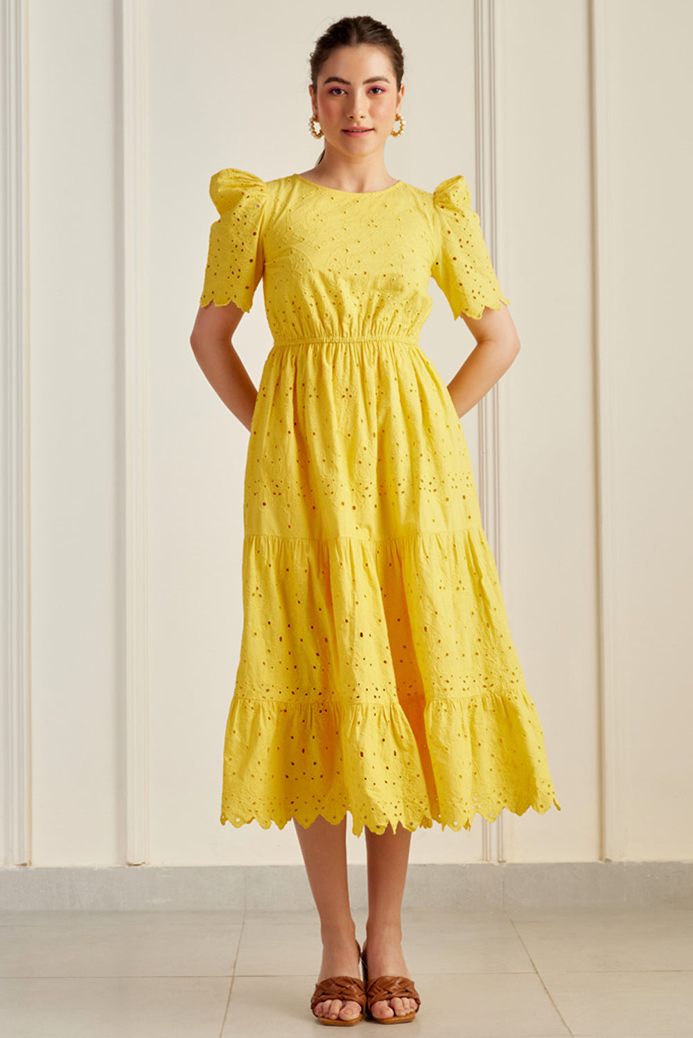 canary yellow midi dress Sorella Midi Dress In Canary Yellow