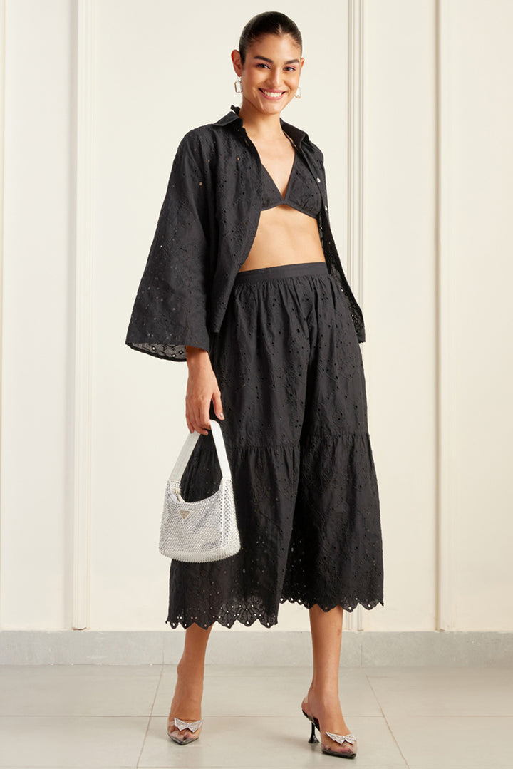 Bodrum Black Organic Cotton Co-ord Skirt Set