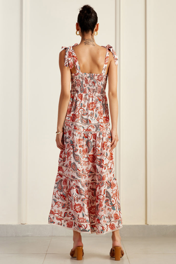 Portofino Tiered Organic Cotton Maxi Dress