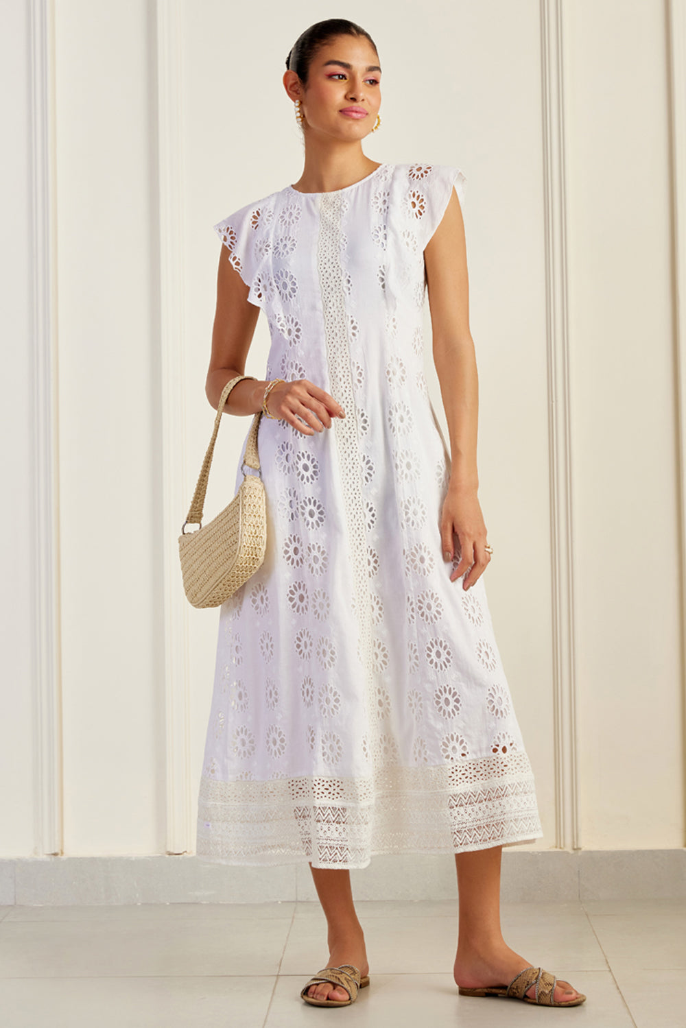 Udaipur White Broderie Anglaise Dress