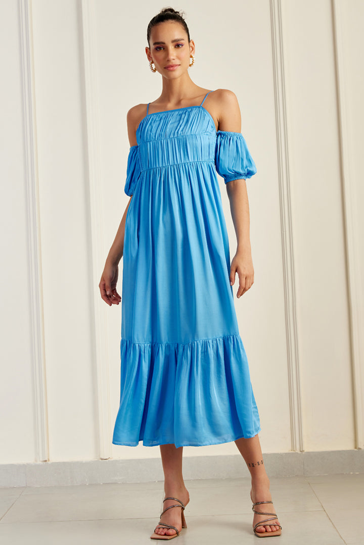Bleu Cami Tiered Silk Dress