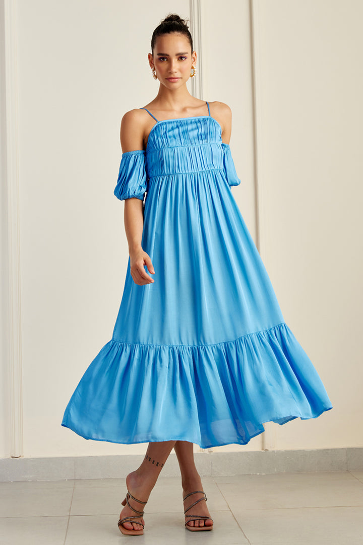 Bleu Cami Tiered Silk Dress