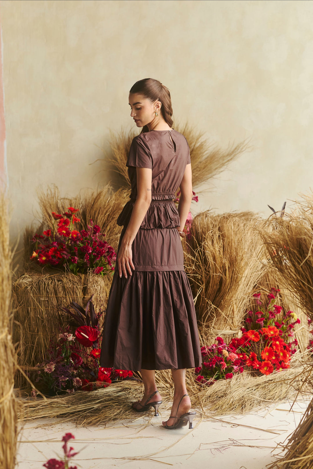 Tiered Shirred Midi Co-ord Skirt Set