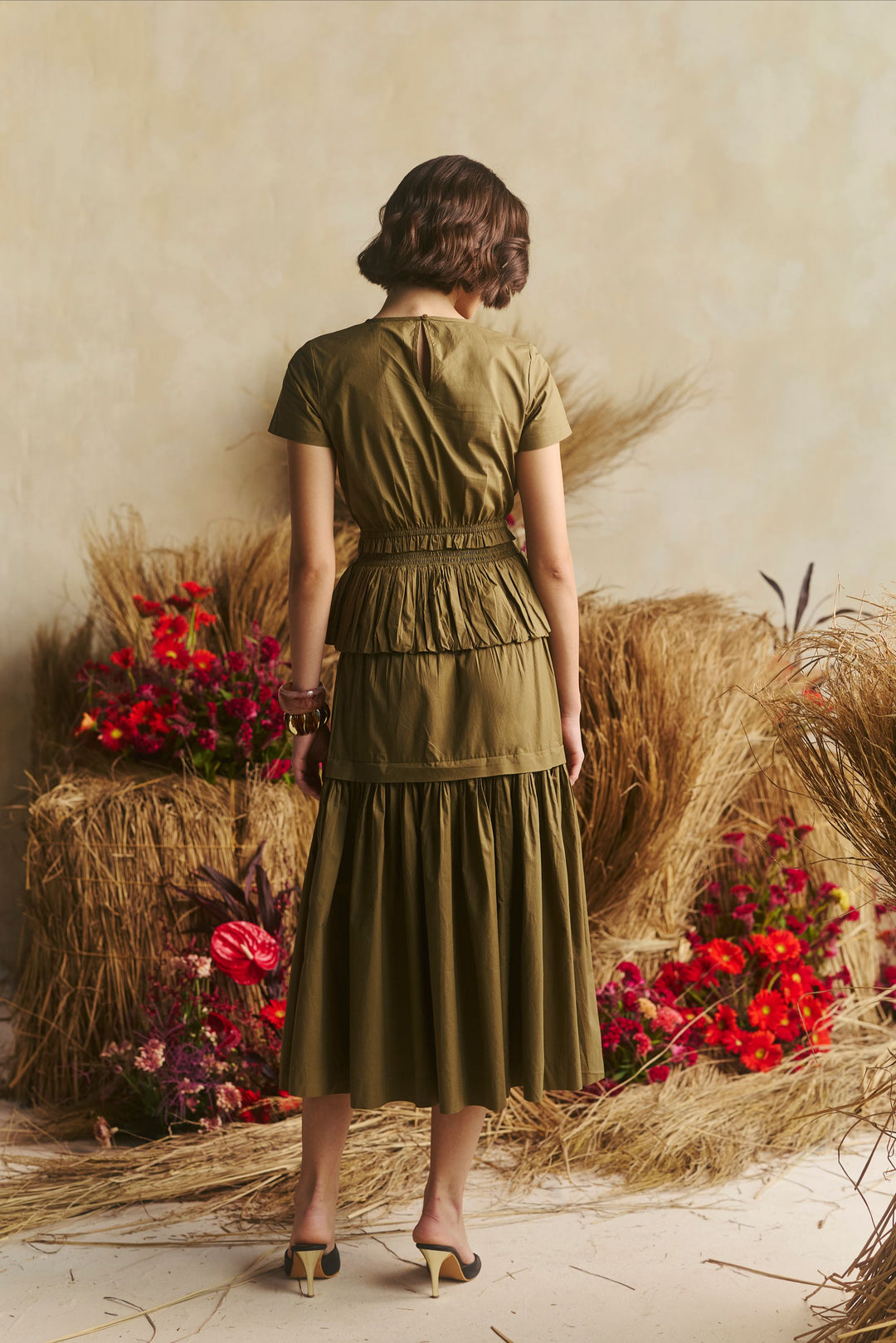 Tiered Shirred Midi Co-ord Skirt Set