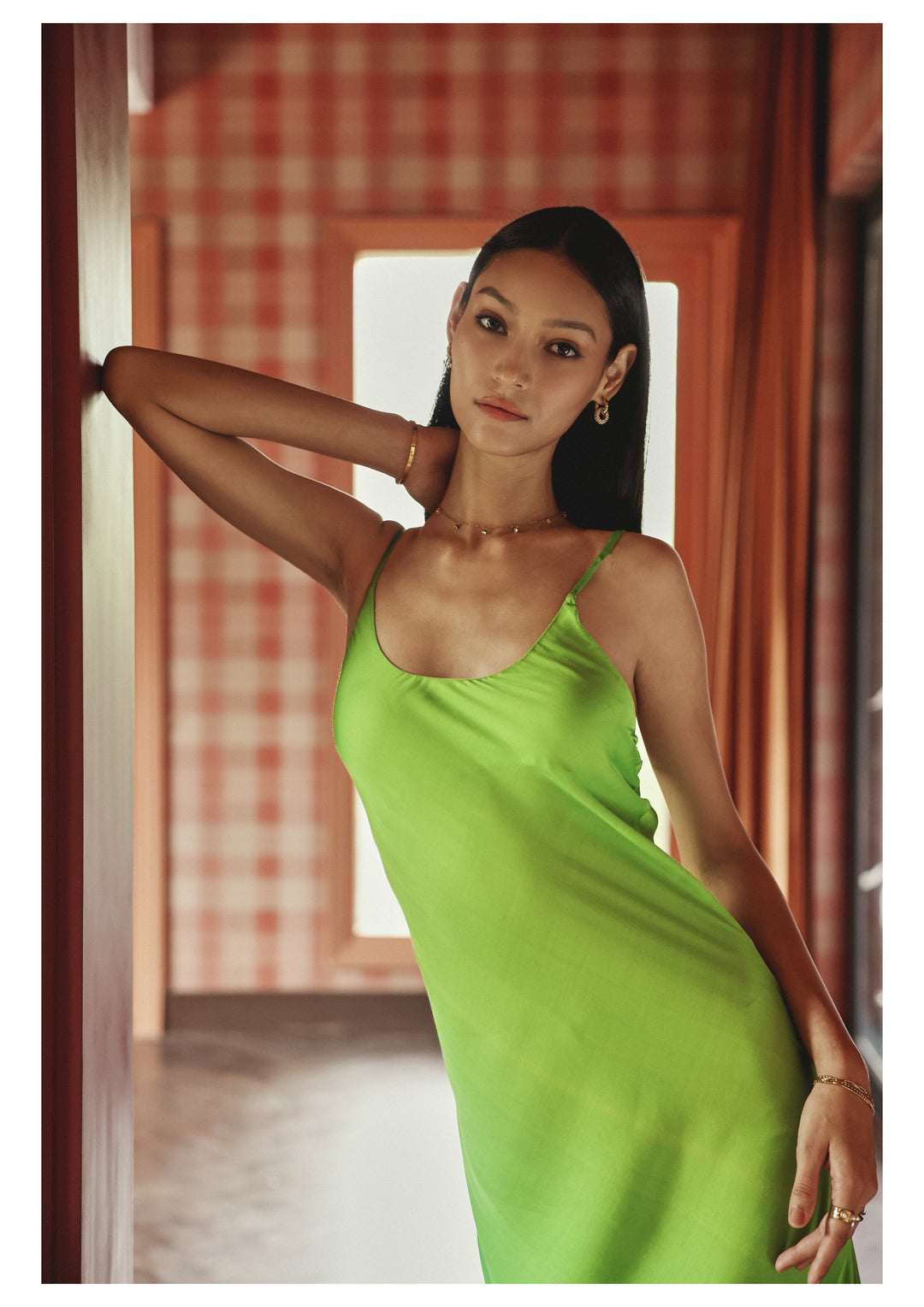 ombre slip dress Karlotta - Brown Fitted silhouette Let Me Be Sheer Ombr