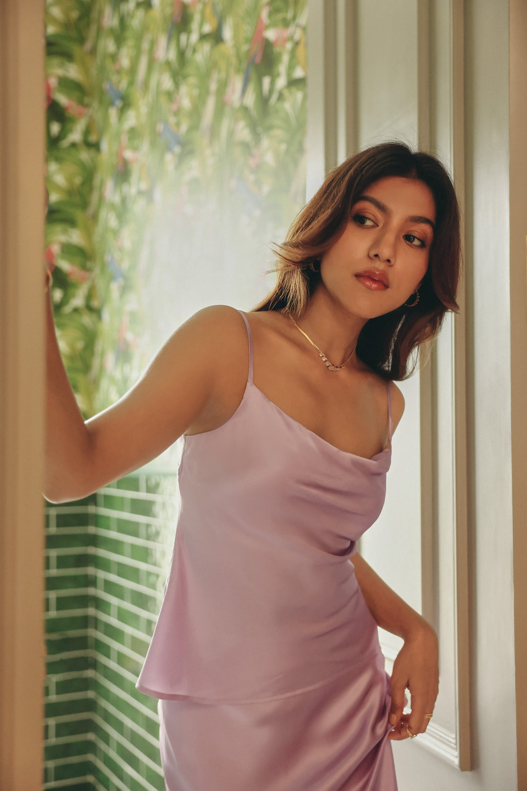 Lilac Glow Slip Set