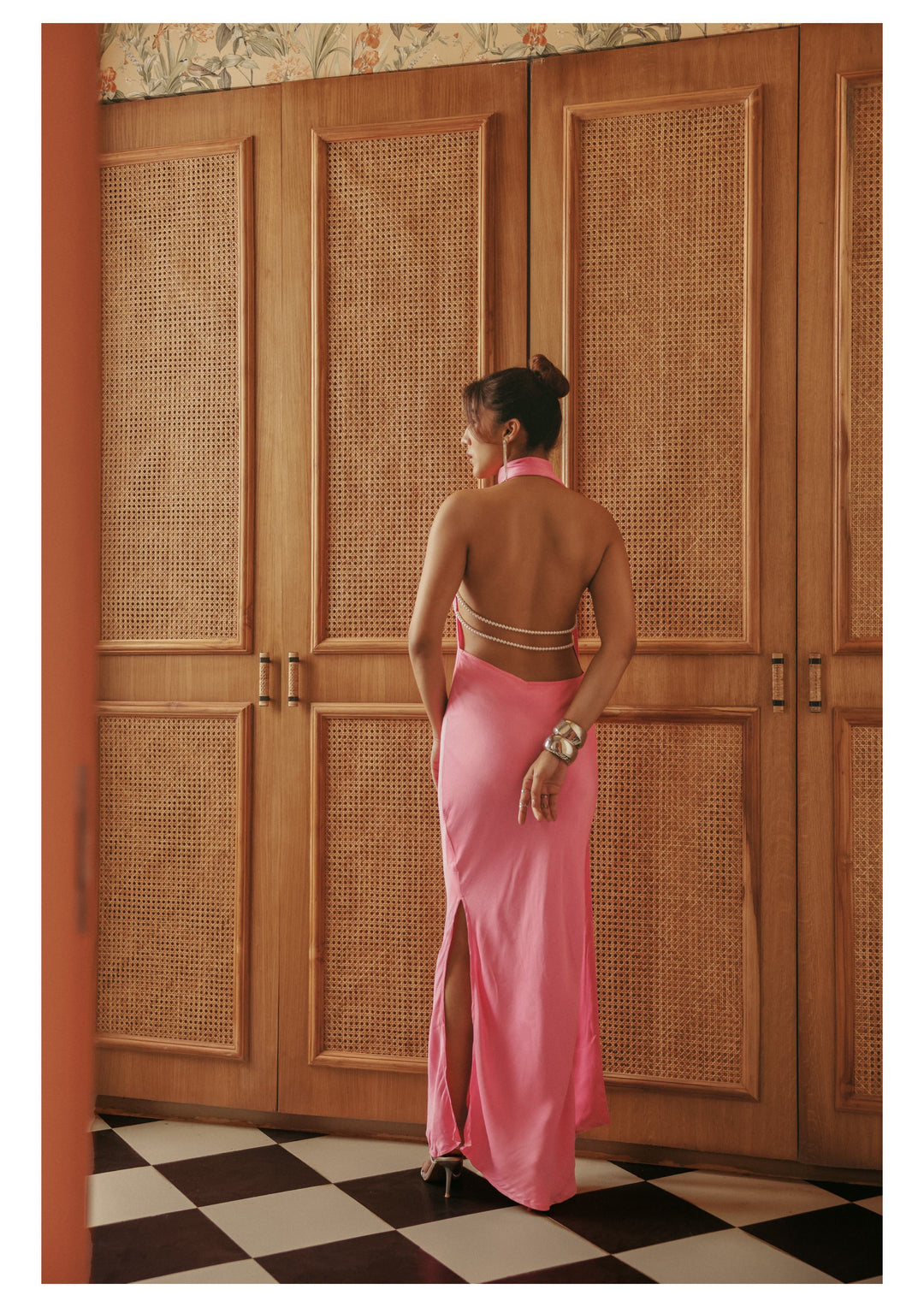 Roma Pink One-Shoulder Scarf Silk Dress – SILKROSE