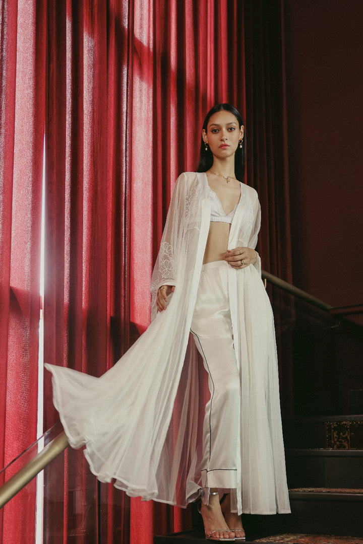 Ivory Cloud Sheer Robe