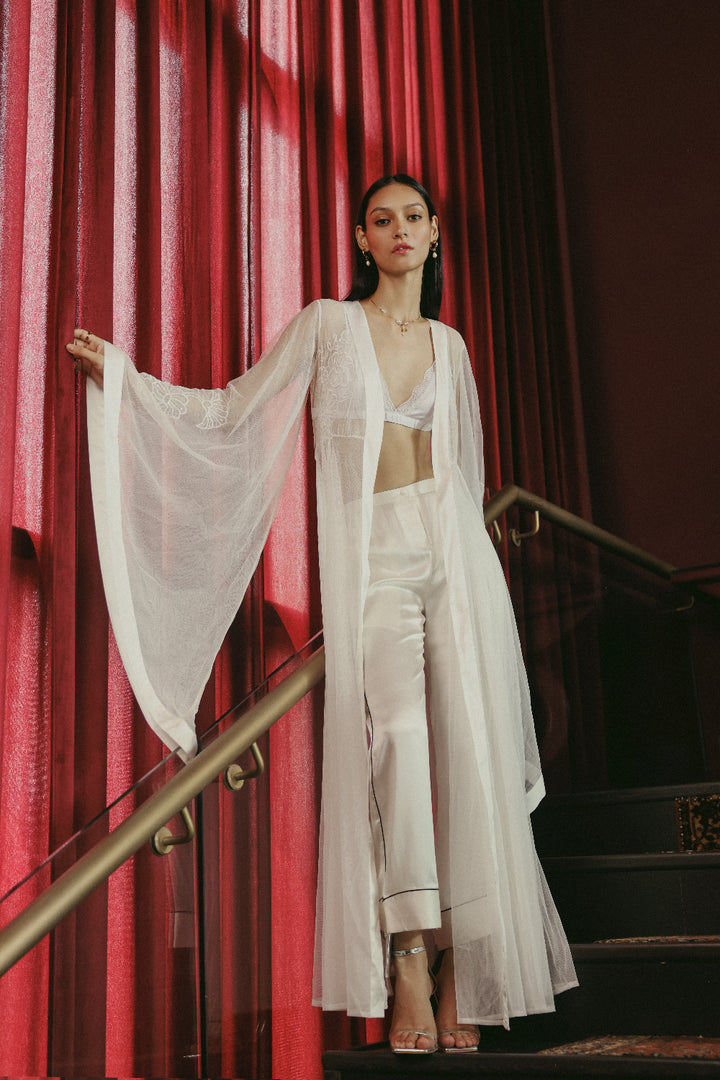 Ivory Cloud Sheer Robe
