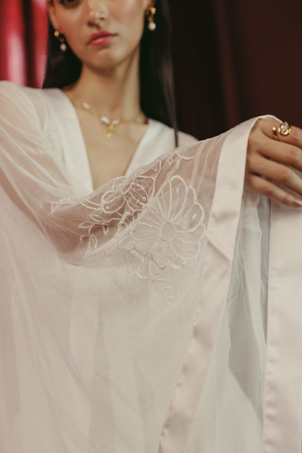 Ivory Cloud Sheer Robe