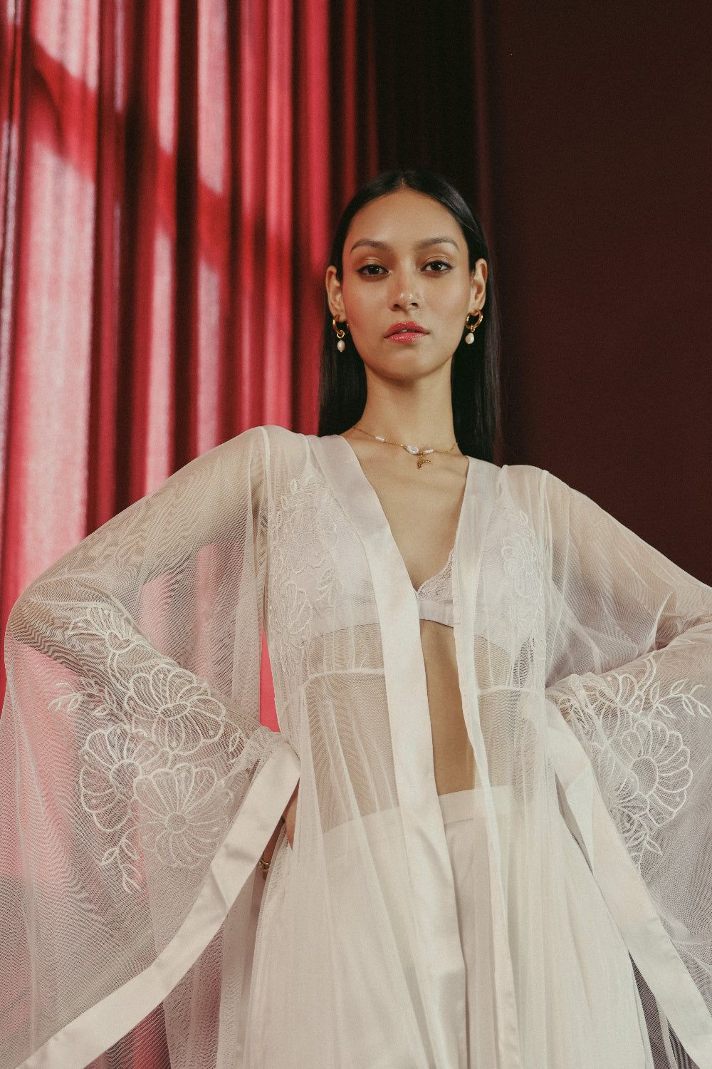 Ivory Cloud Sheer Robe