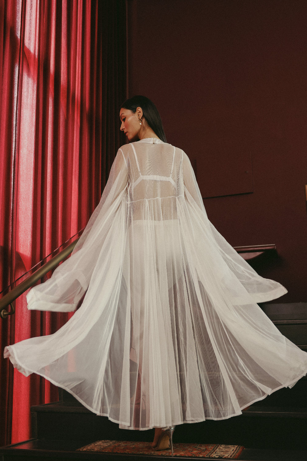 Ivory Cloud Sheer Robe