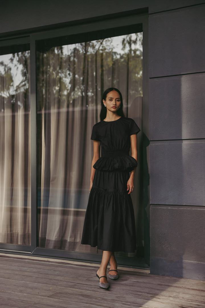 Tiered Shirred Midi Co-ord Skirt Set