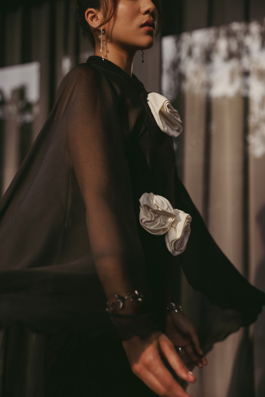 Obsidian Rose Midi Dress