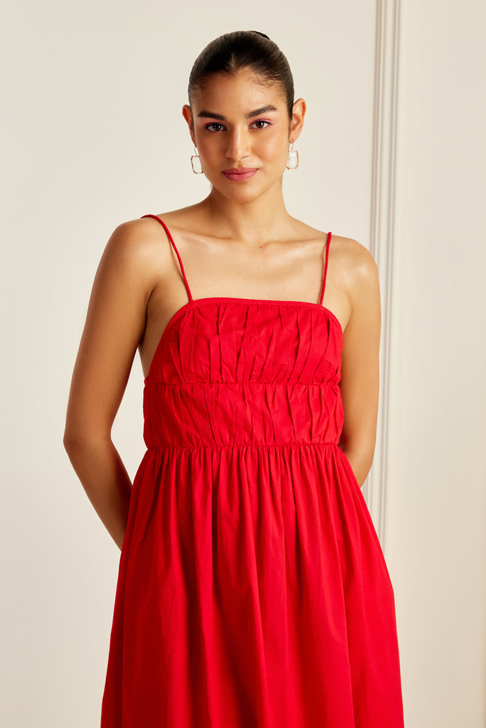 Cherry Red Cami Tiered Dress