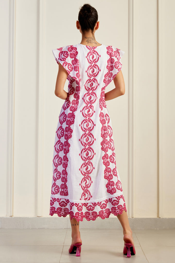 Udaipur Fuchsia Broderie Anglaise Dress