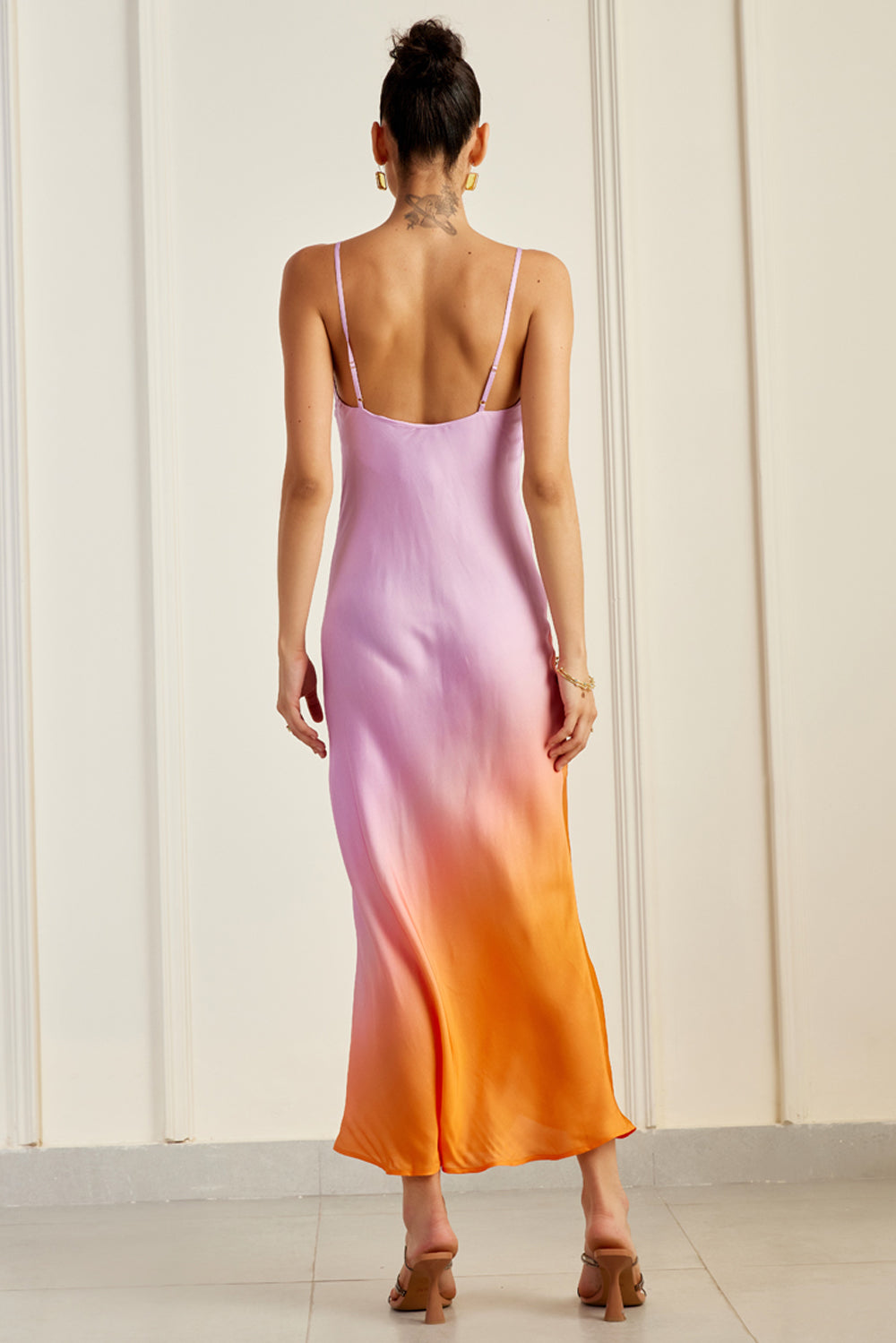 Sunset Ombre Silk Sheath Dress – SILKROSE