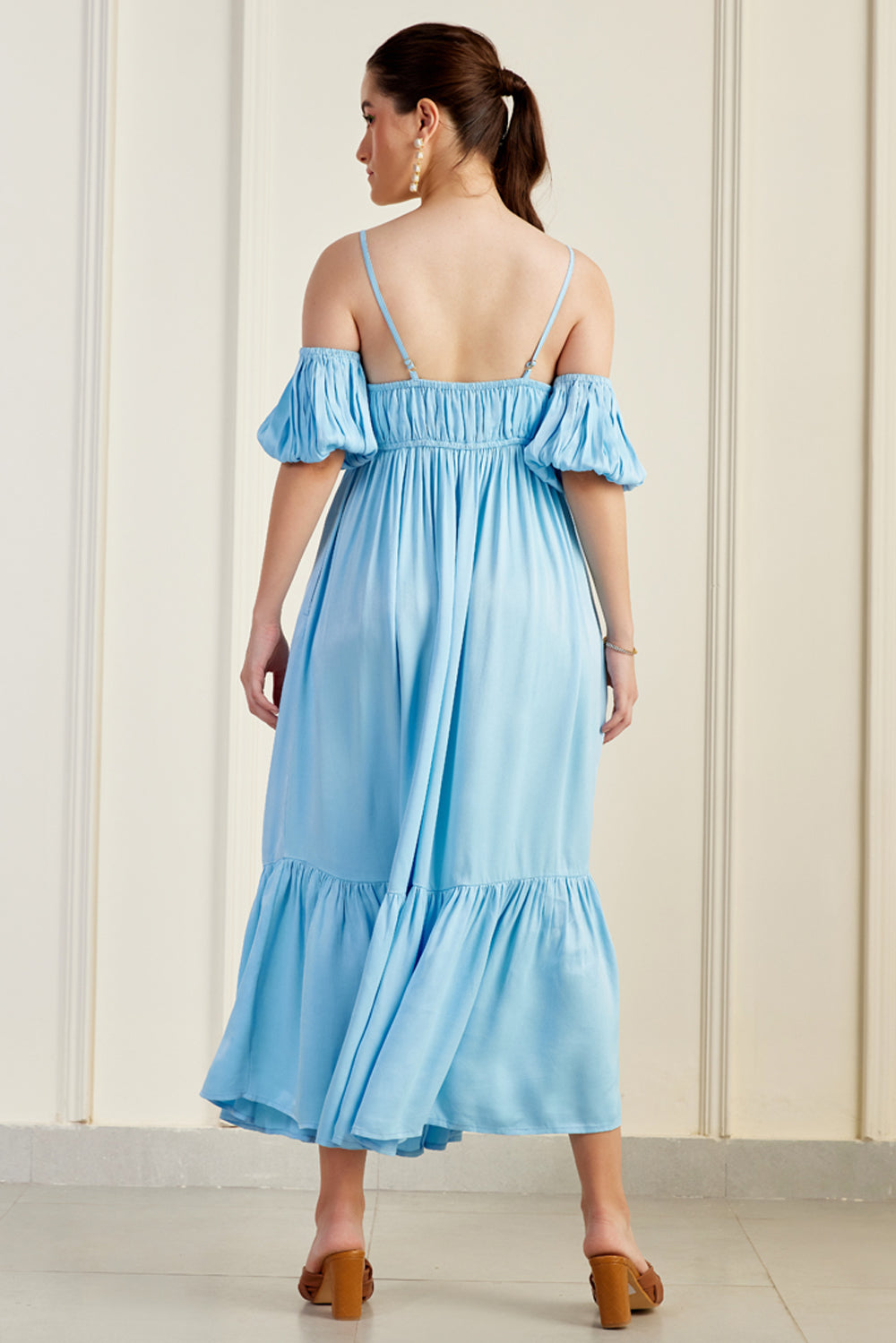 tiered silk dress FRANCO FERRARI - SILK TIERED MIDI DRESS